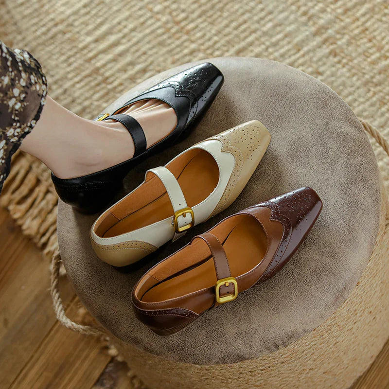 Genuine Leather Flat Shoes for Women - Comfortable Everyday Footwear