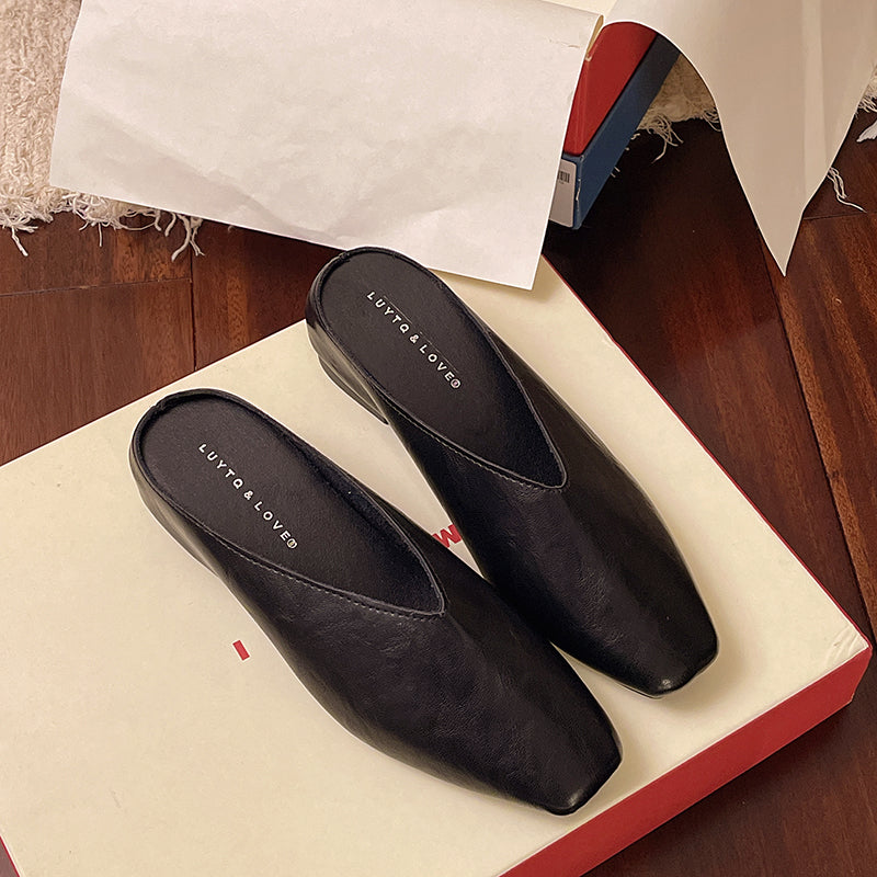 Leather Flat Shoes for Women - Comfortable Everyday Slip-On Footwear