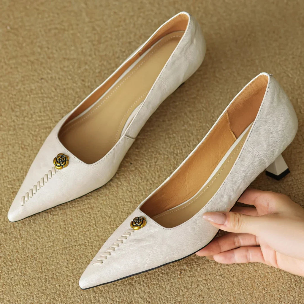Leather Heels for Women - Clara Rose Design - Elegant Dress Shoes