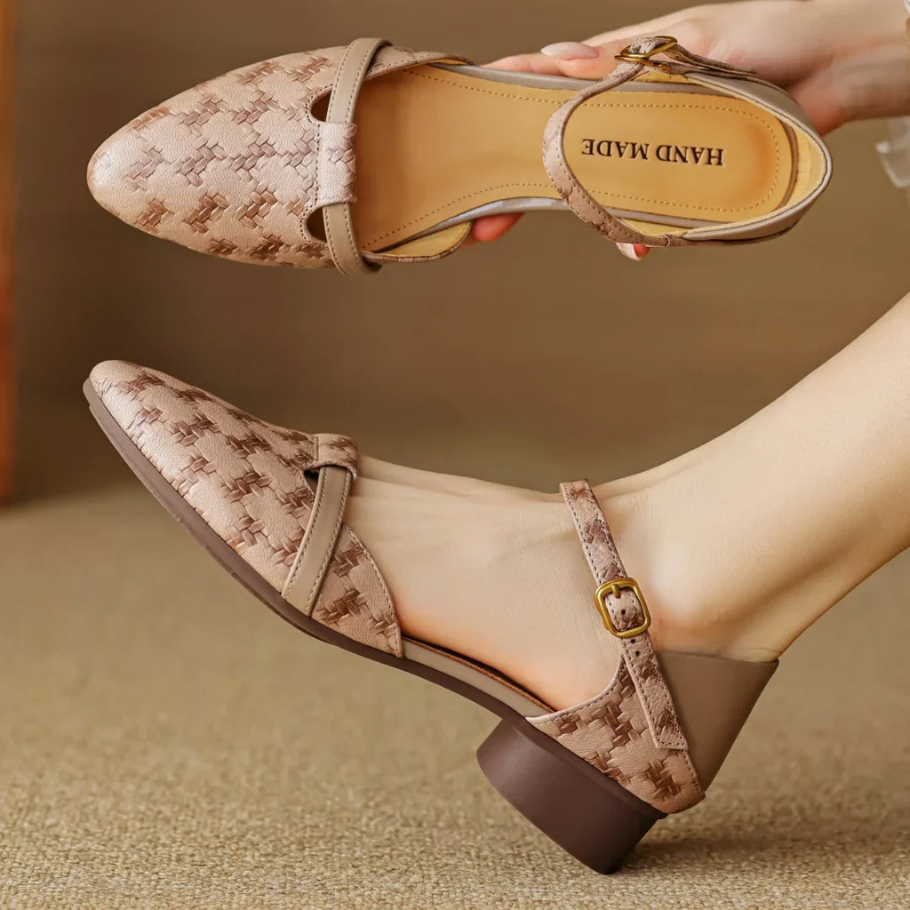 Leather Heels for Women - Emilia Style - Elegant Dress Footwear in Black
