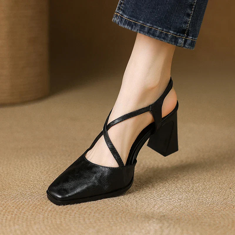 Genuine Leather Heels for Women - Classic Design for Formal and Casual Wear