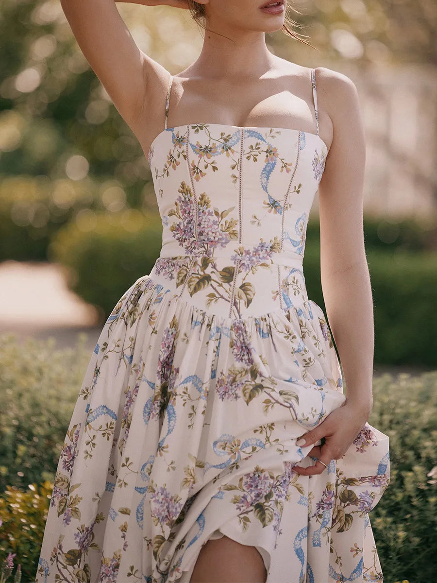Floral Cut-Out Maxi Dress | Lightweight Fabric | Summer Casual Wear