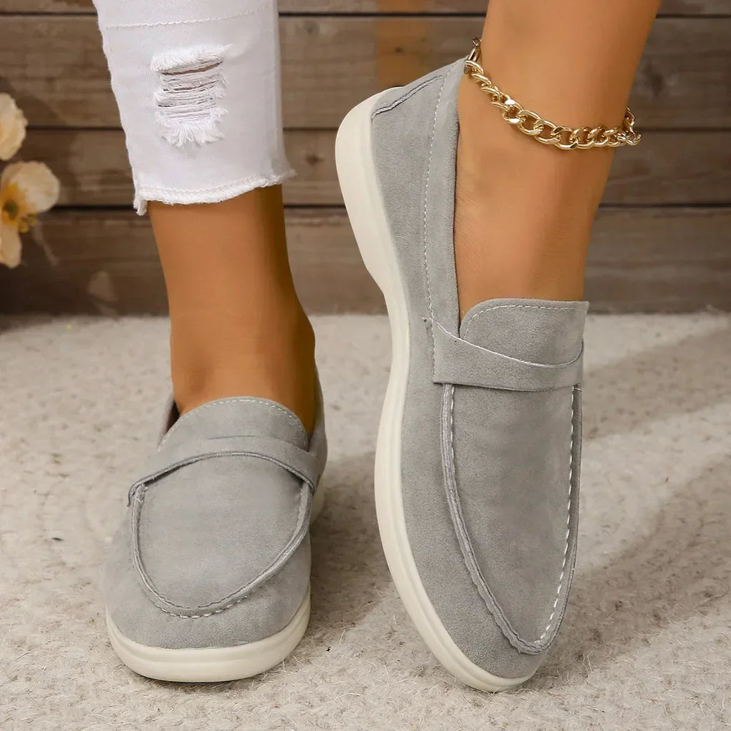 Suede Loafers for Women - Comfortable Slip-On Design for Casual Wear