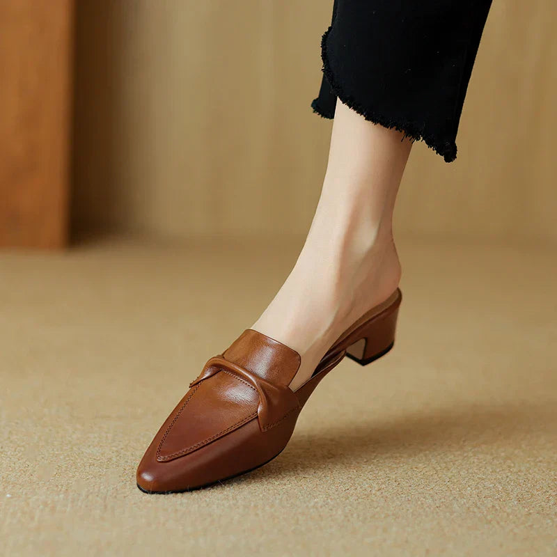 Leather Mules for Women - Stylish Slip-On Footwear for Everyday Wear
