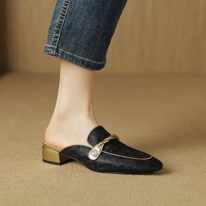 Jasmine Satin Mules for Women - Elegant Slip-On Shoes for Casual or Formal Wear