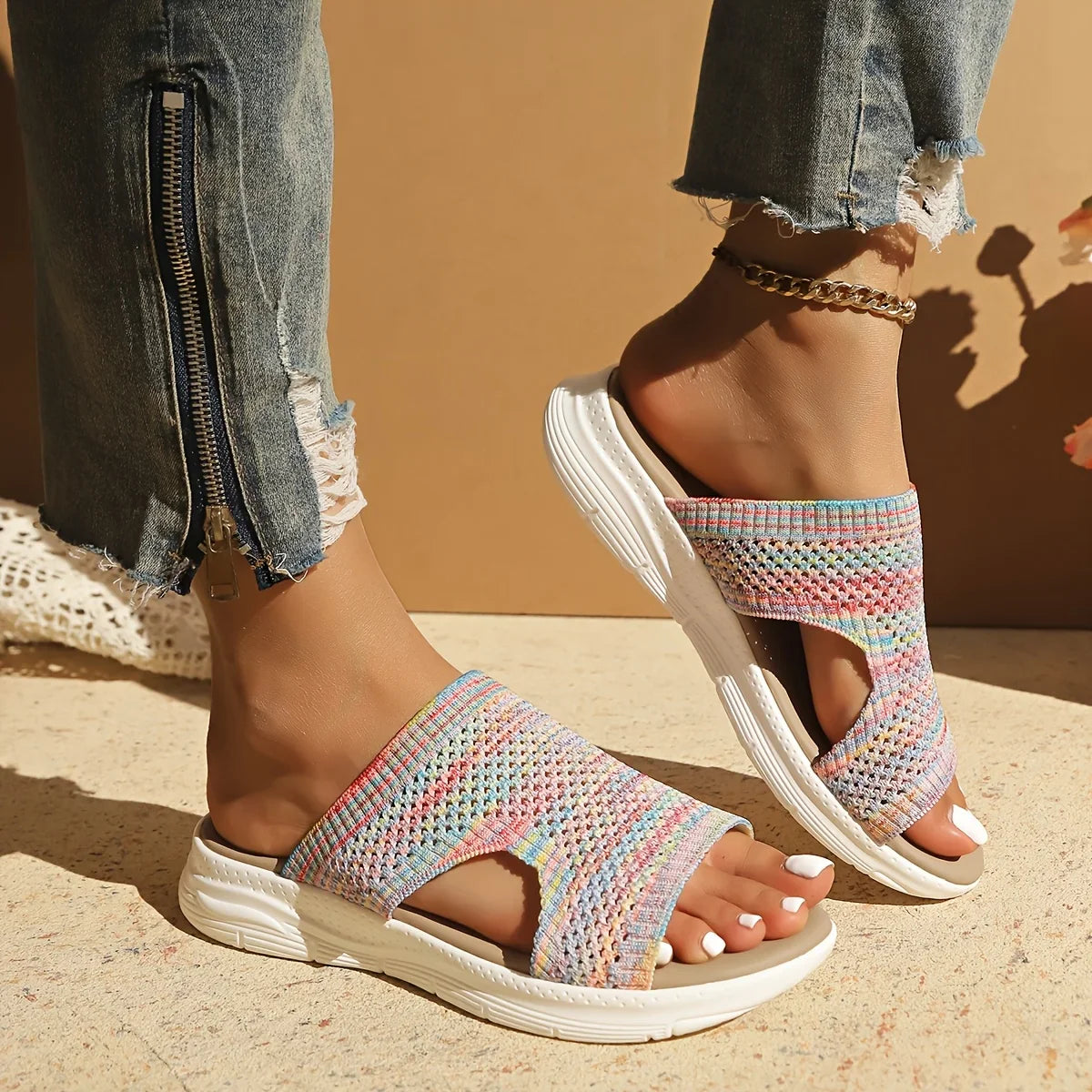 Orthopedic Knit Sandals for Comfort and Support - Casual Footwear for Everyday Use