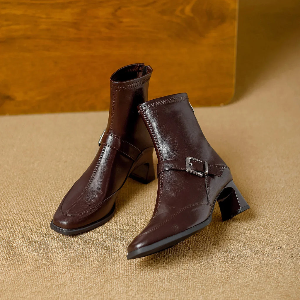 Ankle Boots for Women - Leather Casual Footwear for Everyday Wear