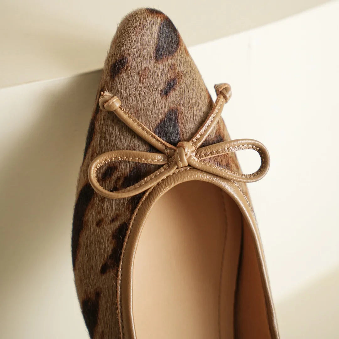 Bow Flats for Women - Comfortable Fabric Slip-On Shoes for Everyday Wear