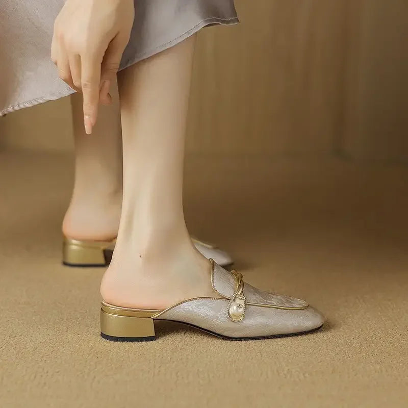 Jasmine Satin Mules for Women - Elegant Slip-On Shoes for Casual or Formal Wear
