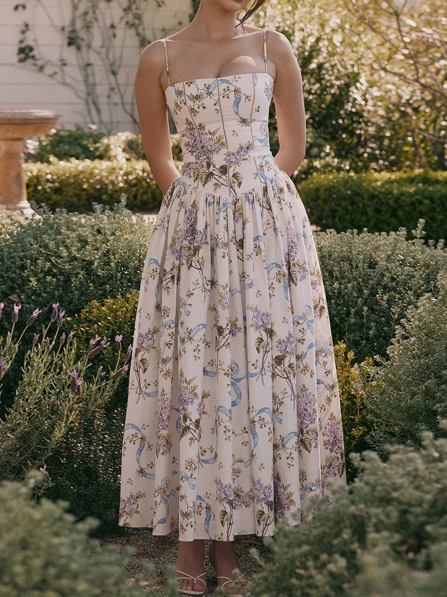 Floral Cut-Out Maxi Dress | Lightweight Fabric | Summer Casual Wear
