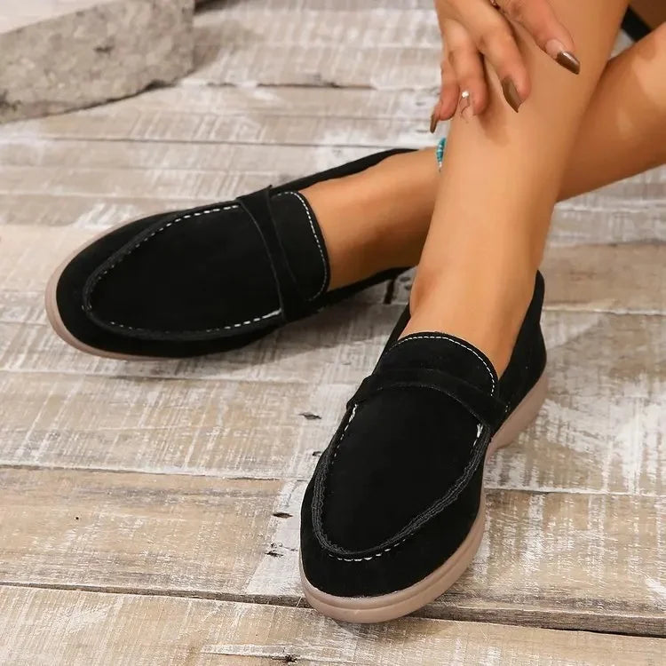Suede Loafers for Women - Comfortable Slip-On Design for Casual Wear
