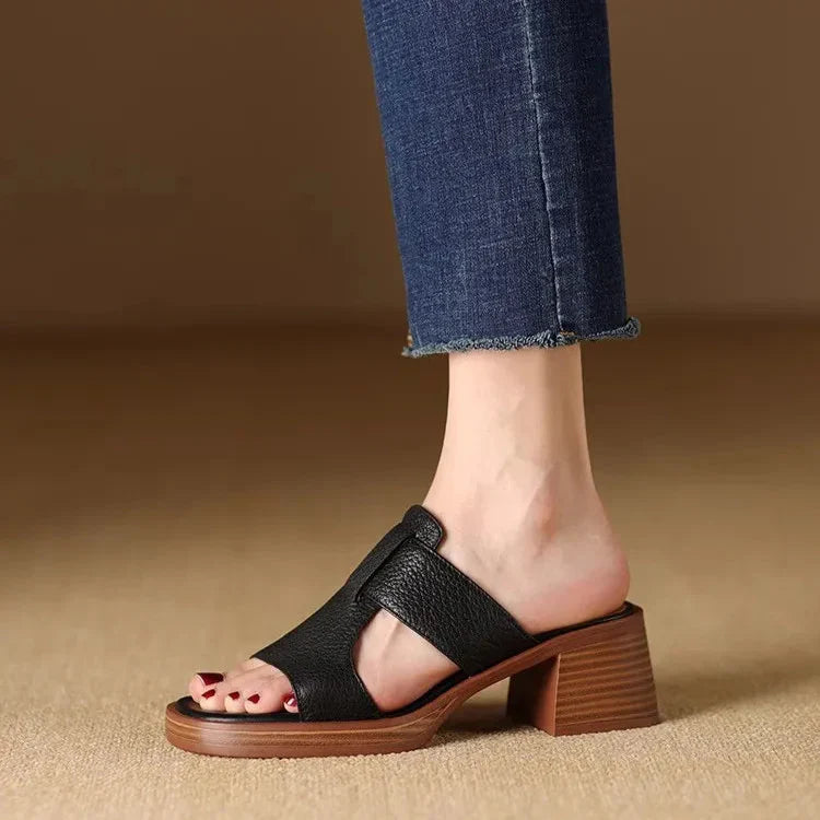 Leather Sandals for Women - Comfortable Casual Footwear for Summer