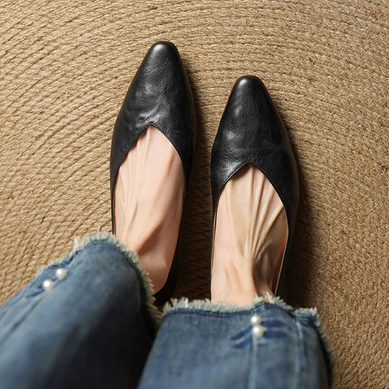 Genuine Leather Ballet Flats for Women - Comfortable Everyday Footwear