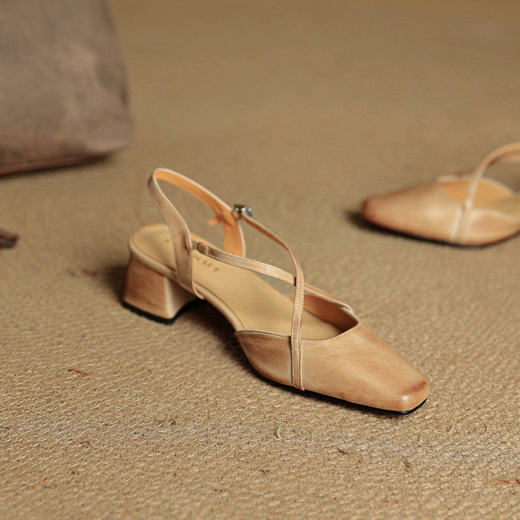 Elegant Leather Heels for Women - Classic Dress Shoes for Formal Occasions