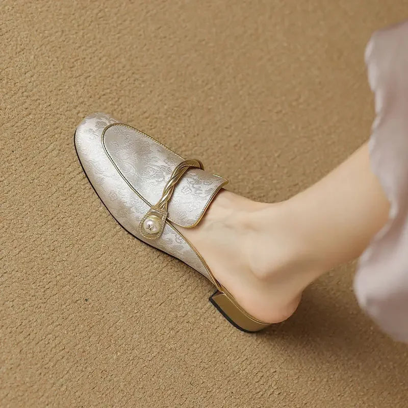 Jasmine Satin Mules for Women - Elegant Slip-On Shoes for Casual or Formal Wear