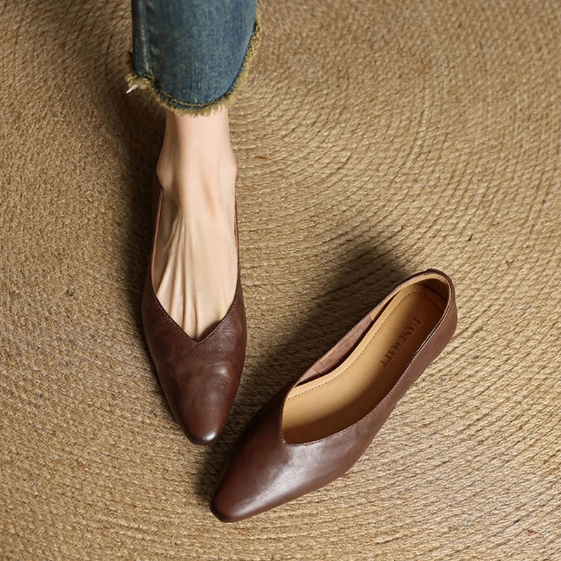 Genuine Leather Ballet Flats for Women - Comfortable Everyday Footwear