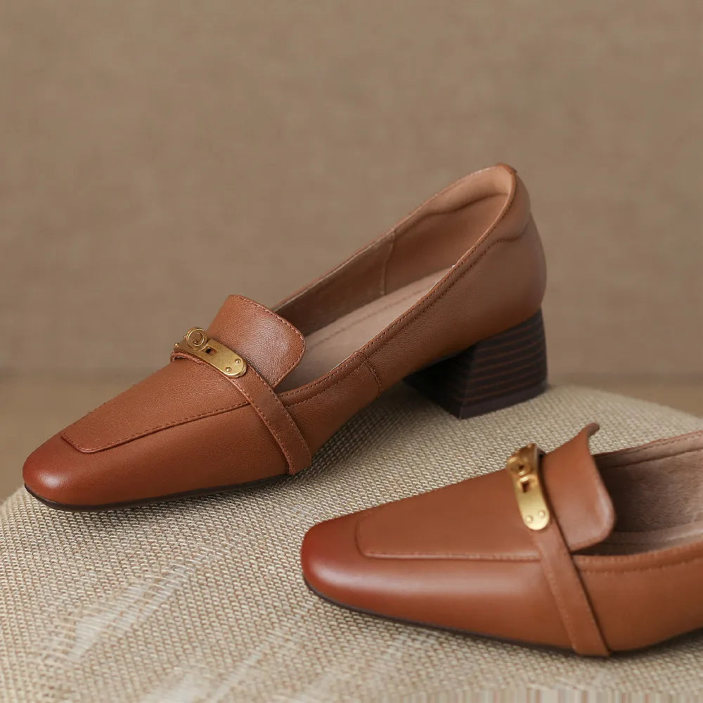 Genuine Leather Heels for Women - Stylish Dress Shoes for Formal Occasions