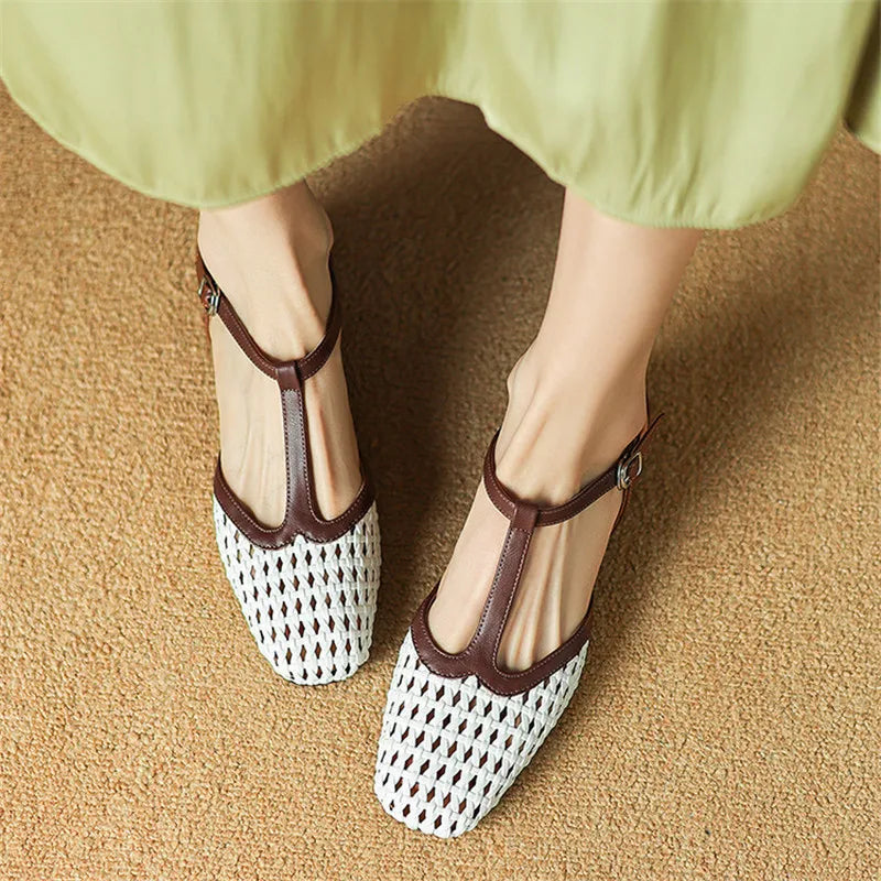 Braided Heels for Women - Stylish Faux Leather Strappy Sandals for Casual Wear
