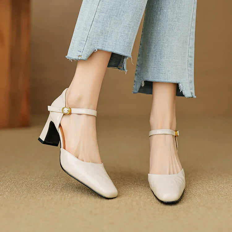 Elegant Stiletto Heels for Women - Faux Leather, Chic Evening Footwear