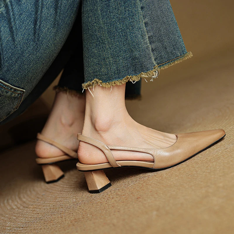 Genuine Leather Heels for Women - Classic Style for Formal and Casual Wear