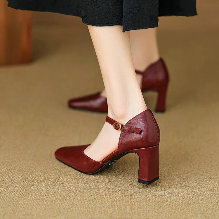 Elegant Stiletto Heels for Women - Faux Leather, Chic Evening Footwear