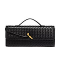 Woven Vegan Leather Clutch Bag - Chic Design for Evening and Casual Use