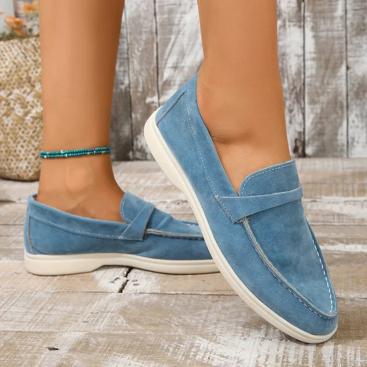 Suede Loafers for Women - Comfortable Slip-On Design for Casual Wear