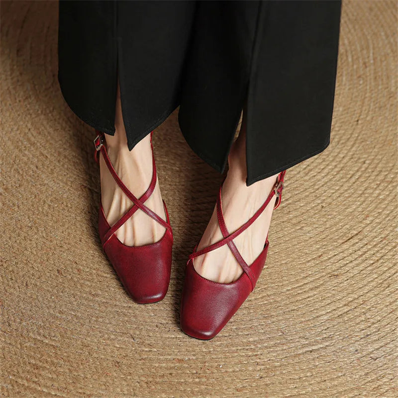 Elegant Leather Heels for Women - Classic Dress Shoes for Formal Occasions