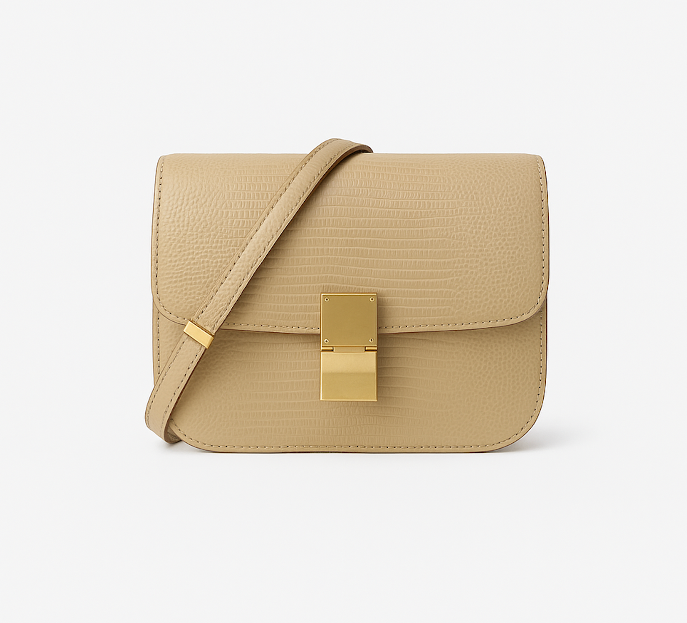 Lizard-Textured Leather Crossbody Bag for Everyday Use - Stylish and Versatile
