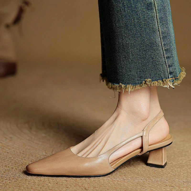 Genuine Leather Heels for Women - Classic Style for Formal and Casual Wear