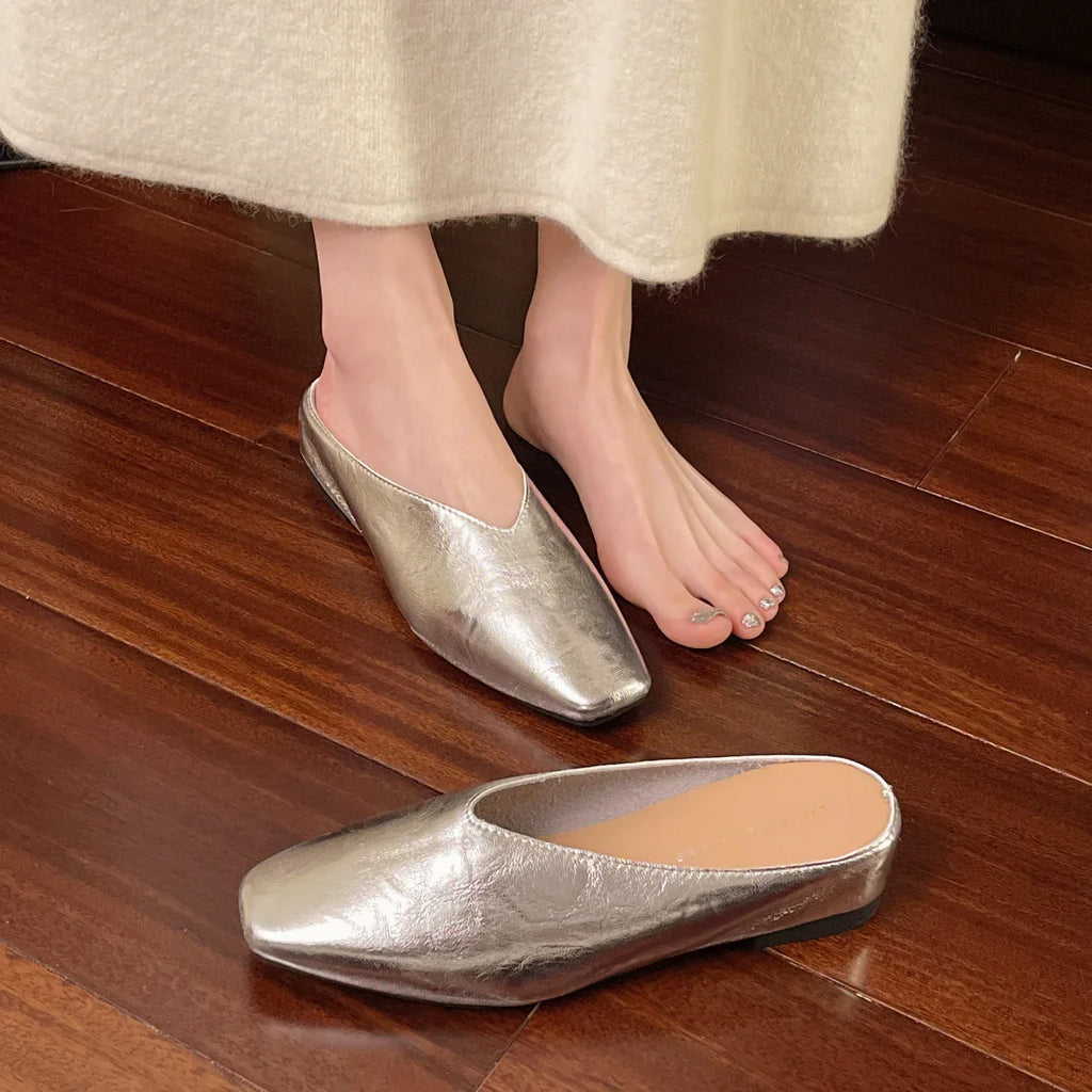 Leather Flat Shoes for Women - Comfortable Everyday Slip-On Footwear