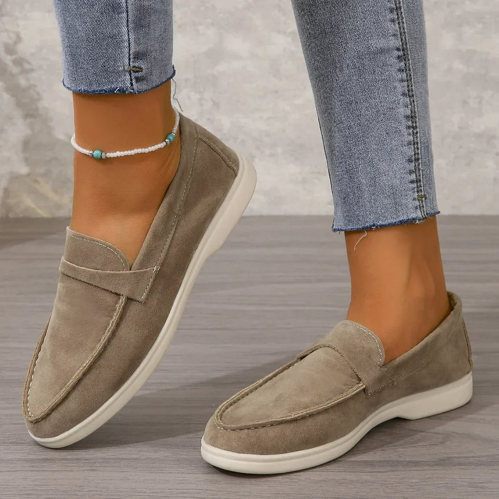 Suede Loafers for Women - Comfortable Slip-On Design for Casual Wear