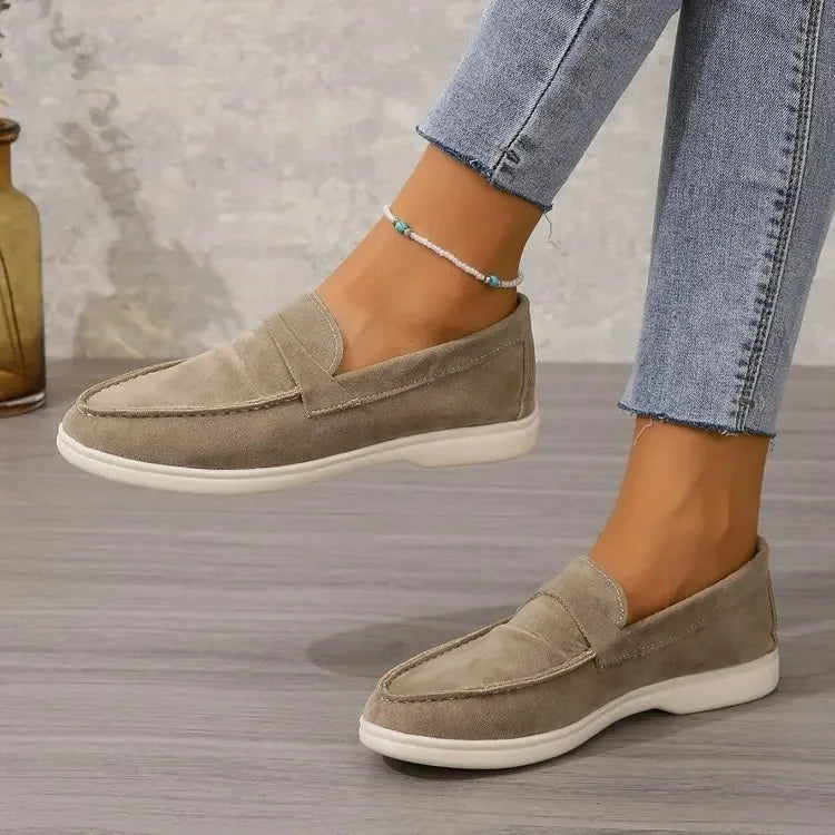 Suede Loafers for Women - Comfortable Slip-On Design for Casual Wear