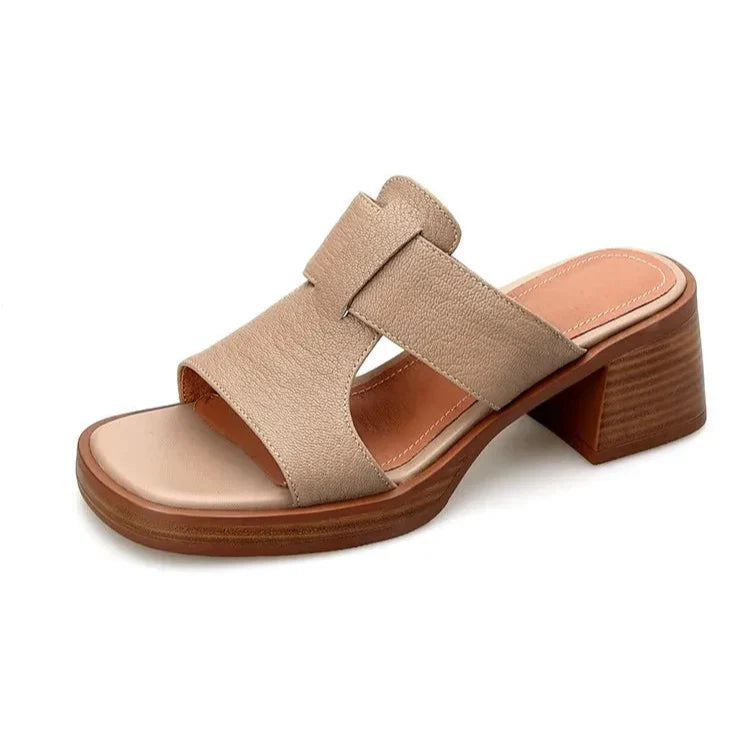 Leather Sandals for Women - Comfortable Casual Footwear for Summer