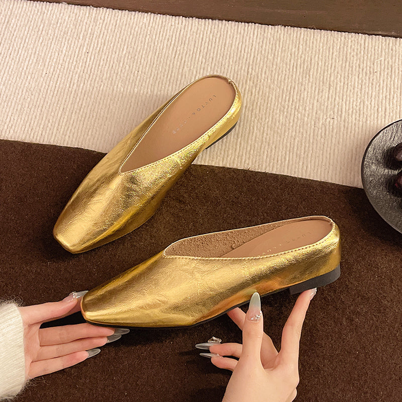 Leather Flat Shoes for Women - Comfortable Everyday Slip-On Footwear