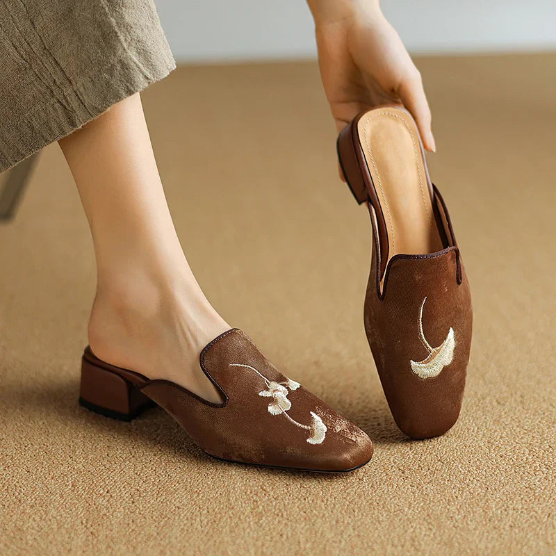 Velvet Mules for Women - Stylish Slip-On Footwear for Casual or Dressy Occasions