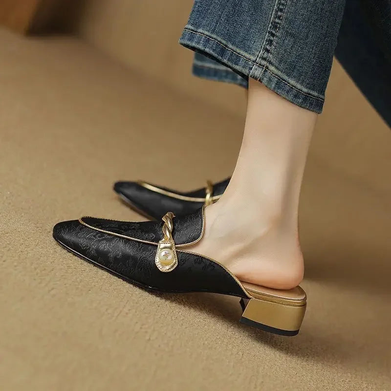 Jasmine Satin Mules for Women - Elegant Slip-On Shoes for Casual or Formal Wear