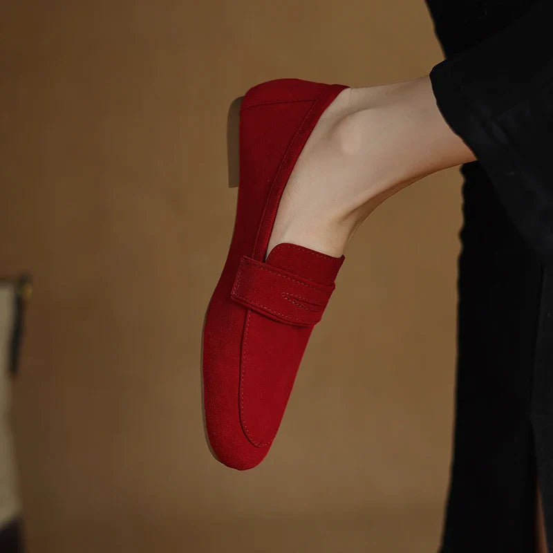 Suede Loafers for Women - Comfortable Casual Slip-On Shoes in Classic Design