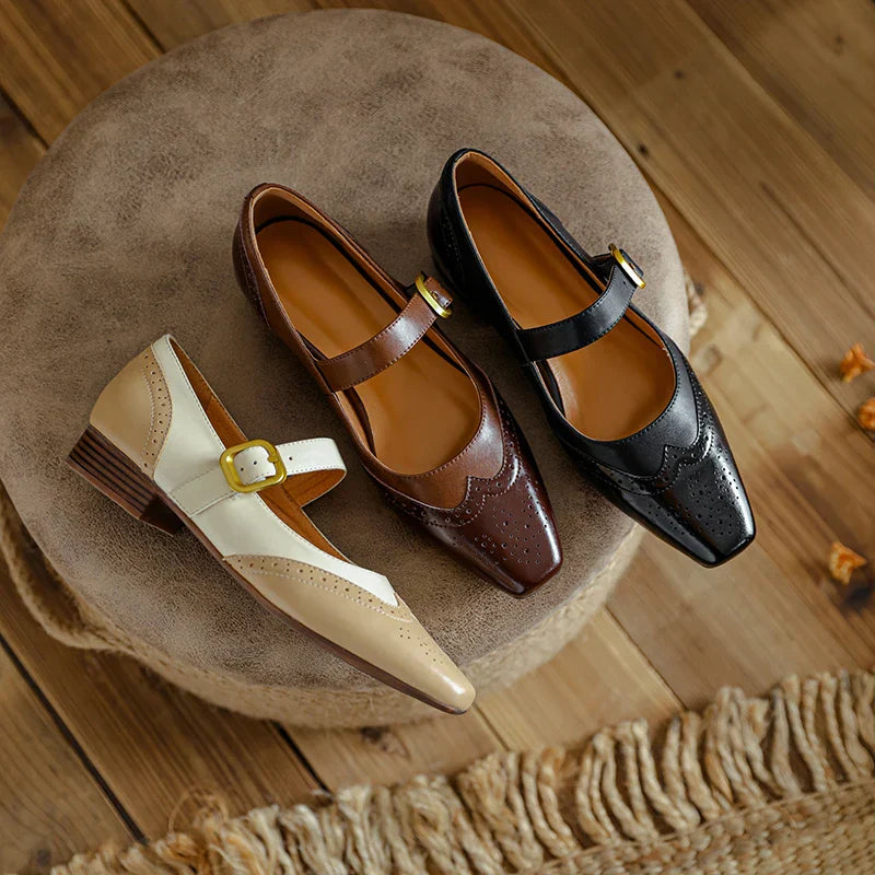 Genuine Leather Flat Shoes for Women - Comfortable Everyday Footwear