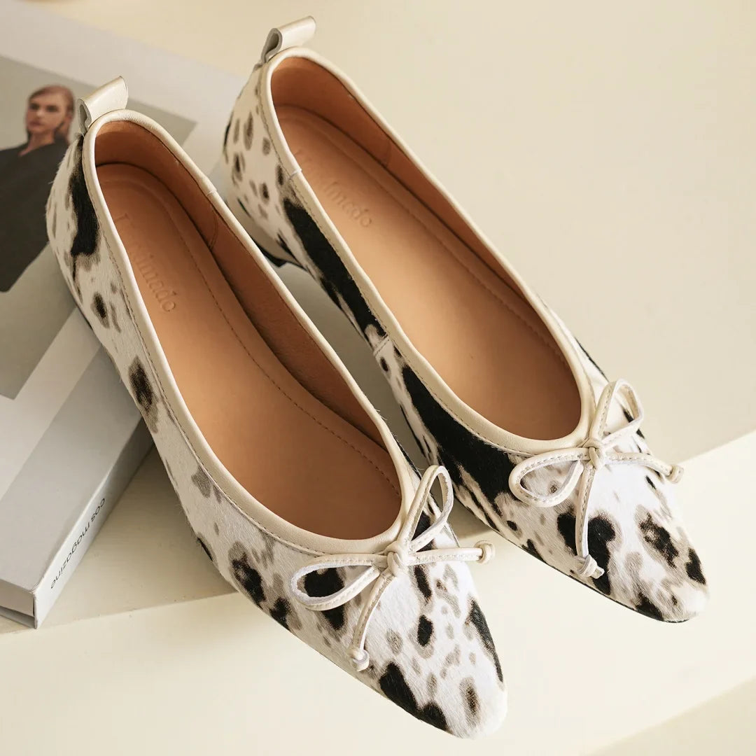 Bow Flats for Women - Comfortable Fabric Slip-On Shoes for Everyday Wear