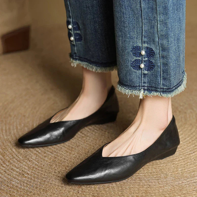 Genuine Leather Ballet Flats for Women - Comfortable Everyday Footwear