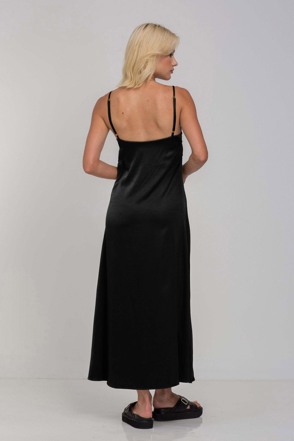 Black Cami Midi Dress | Soft Fabric | Casual Wear | Elegant Design