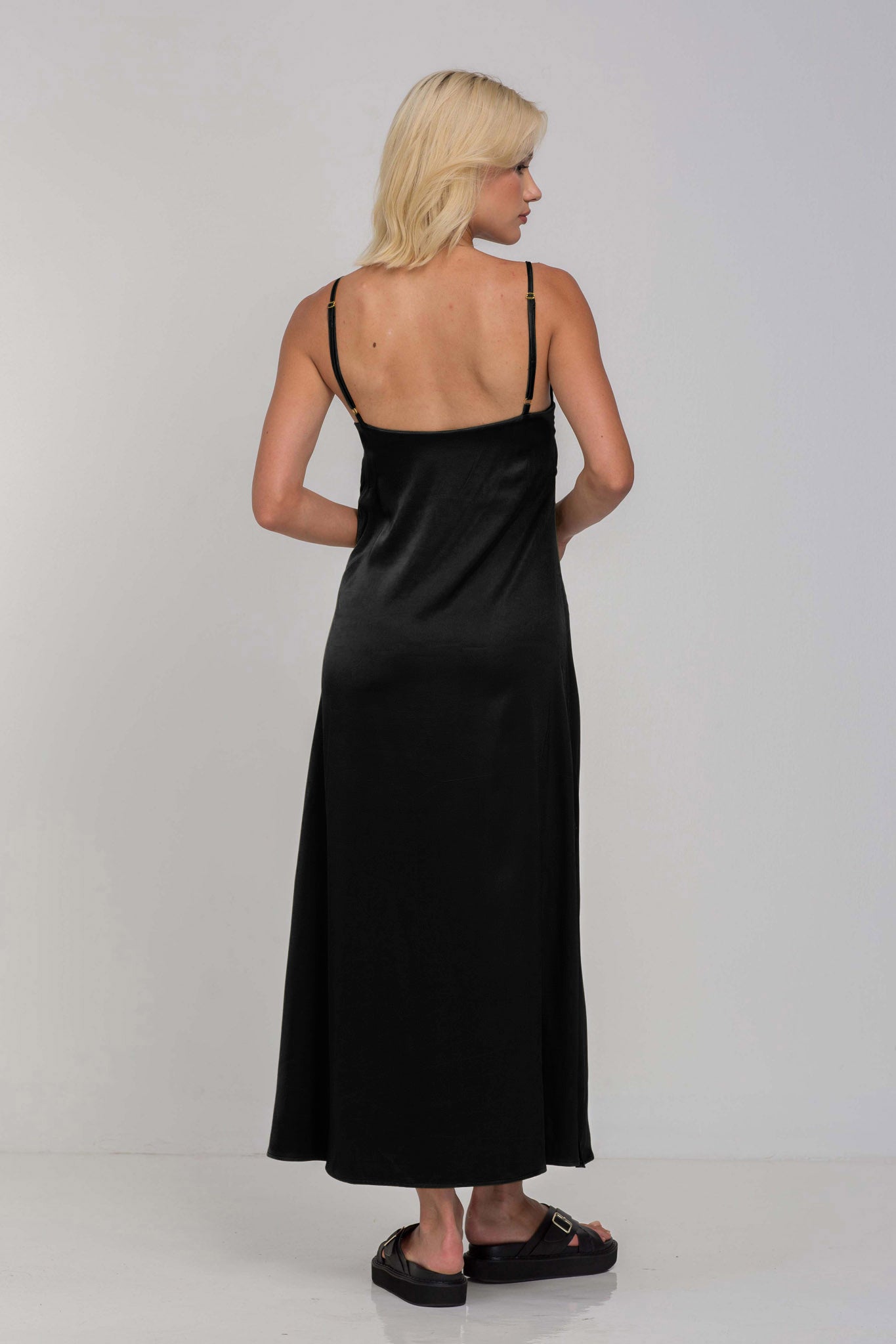 Black Cami Midi Dress | Soft Fabric | Casual Wear | Elegant Design