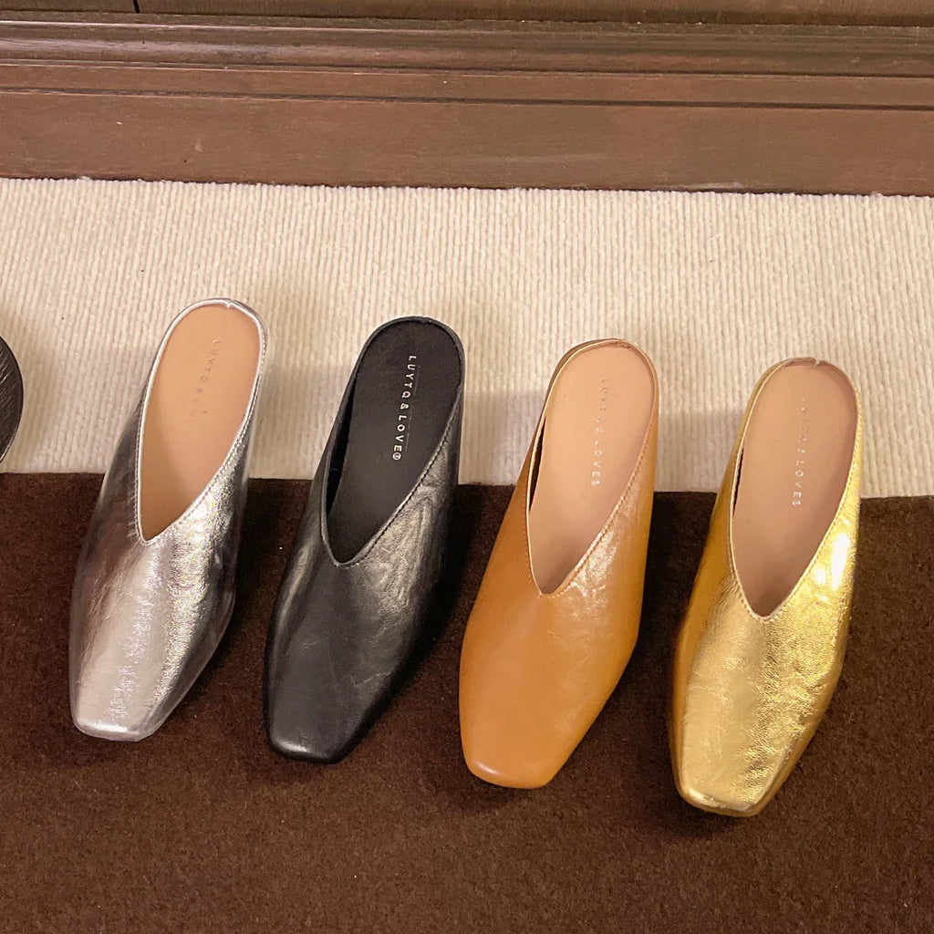 Leather Flat Shoes for Women - Comfortable Everyday Slip-On Footwear