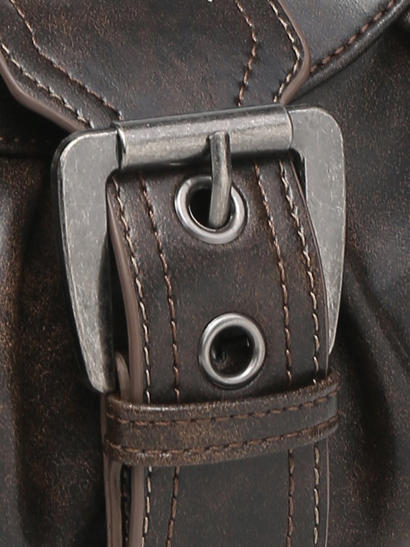Distressed Faux Leather Hobo Bag with Buckle Detail for Everyday Use
