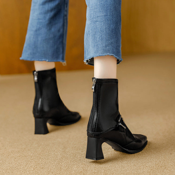Ankle Boots for Women - Leather Casual Footwear for Everyday Wear