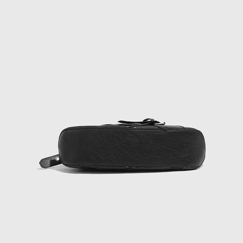 Buckle-Strap Shoulder Bag - Faux Leather - Casual Everyday Use