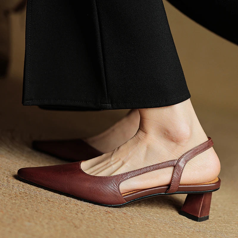Genuine Leather Heels for Women - Classic Style for Formal and Casual Wear