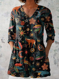 Everyday Elegance – Fluid V-Neck Long Blouse