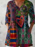 Everyday Elegance – Fluid V-Neck Long Blouse